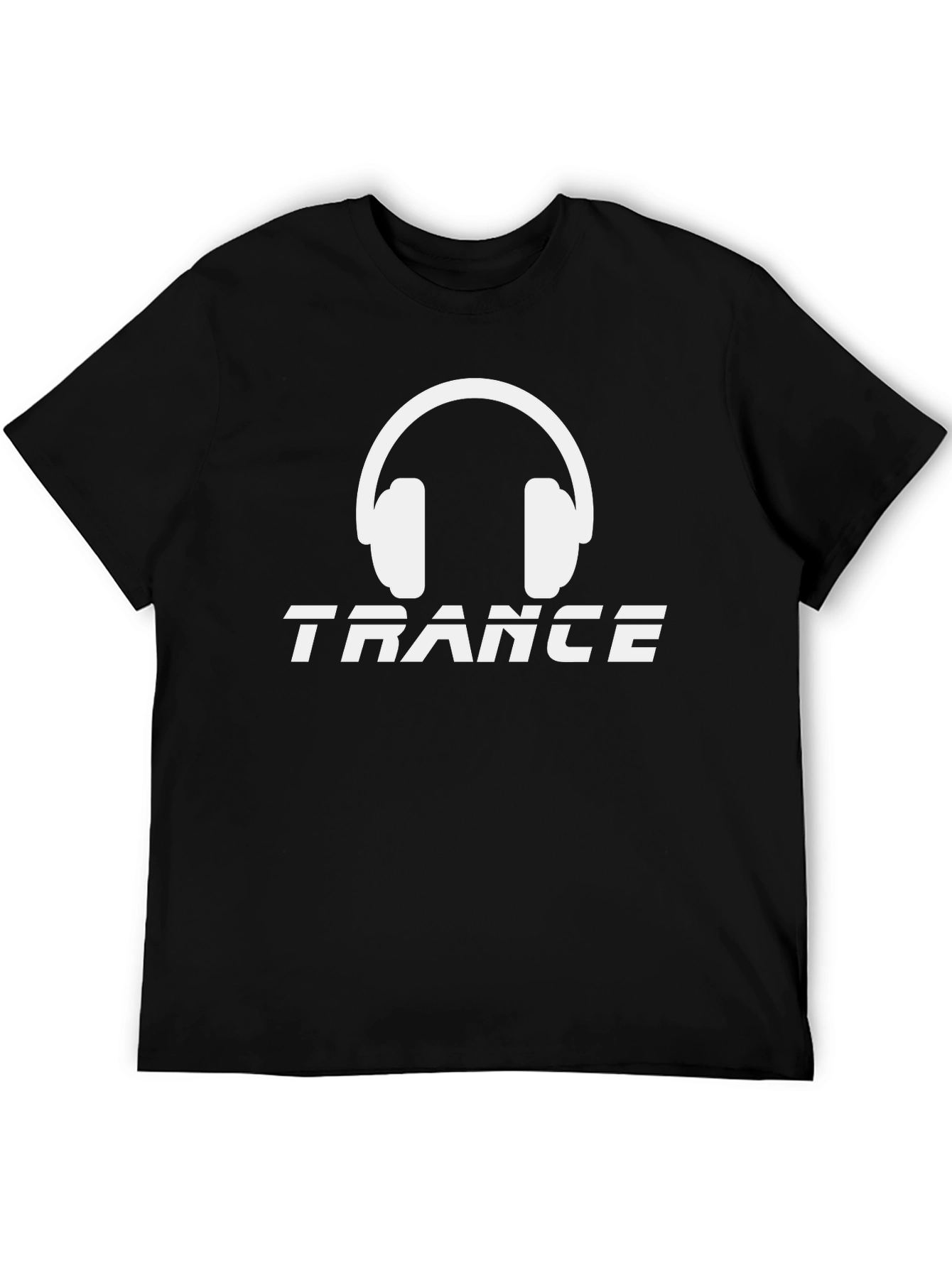 Trance Music Headphones Graphic Tee - Black