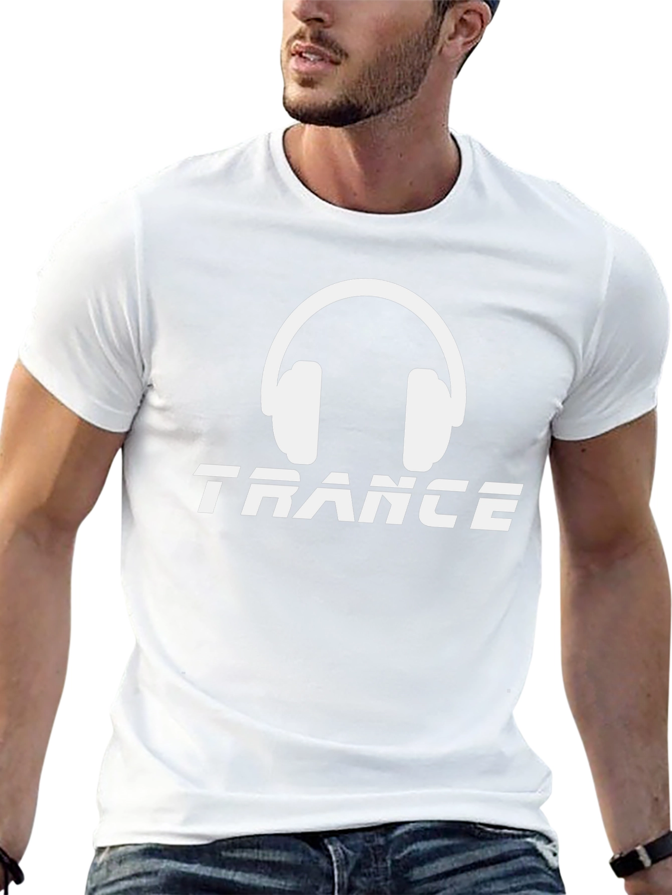 Trance Music Headphones Graphic Tee - Black
