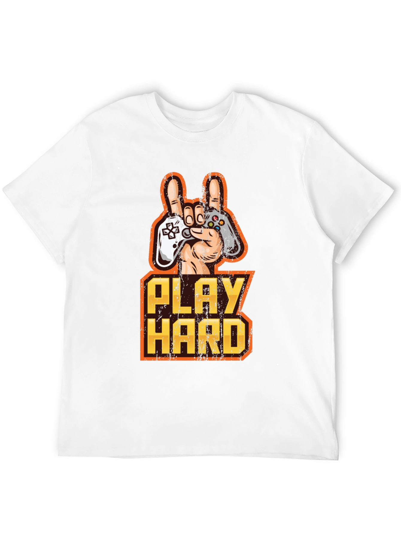 Play Hard Gamer T-Shirt - Black Cotton Graphic Tee