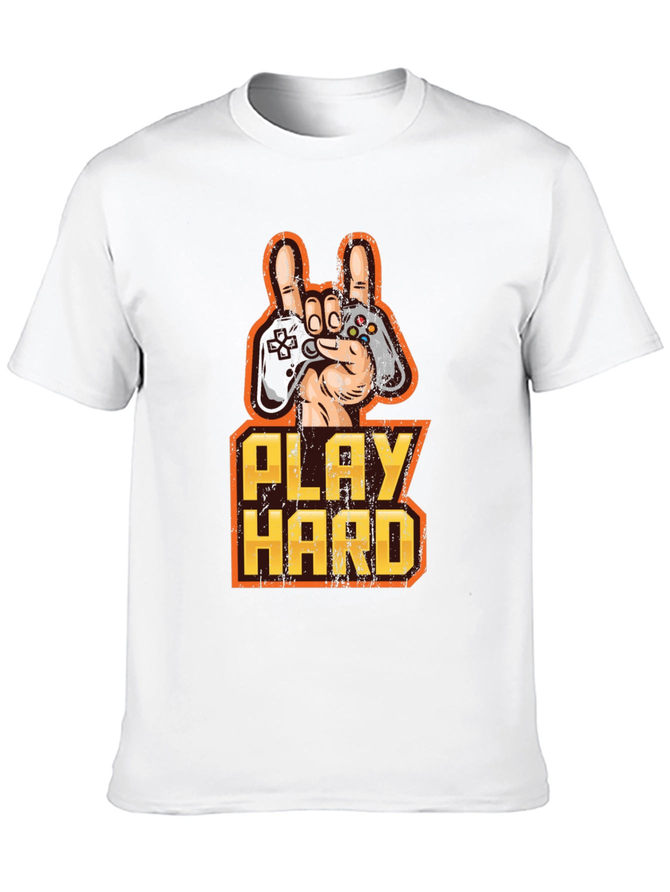 Play Hard Gamer T-Shirt - Black Cotton Graphic Tee