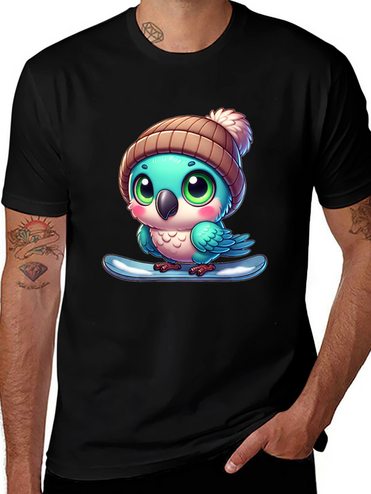 Bird on Snowboard Graphic Tee