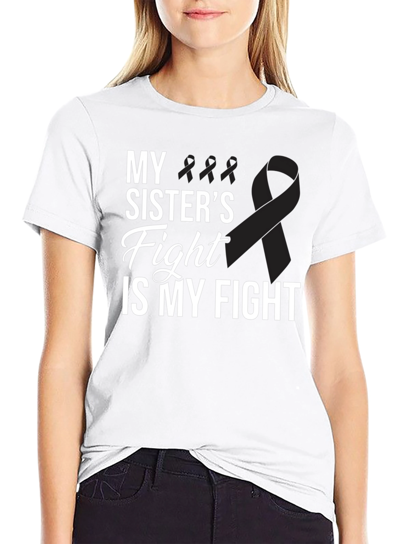 My Sisters Fight T-Shirt - Melanoma Cancer Awareness Tee