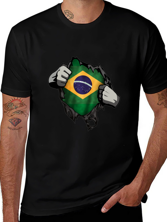 Brazilian Flag Ripped T-Shirt - Patriot Pride
