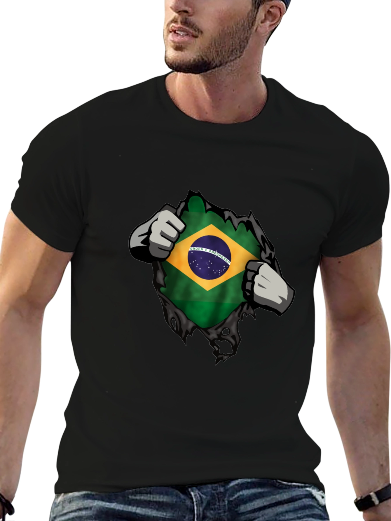 Brazilian Flag Ripped T-Shirt - Patriot Pride