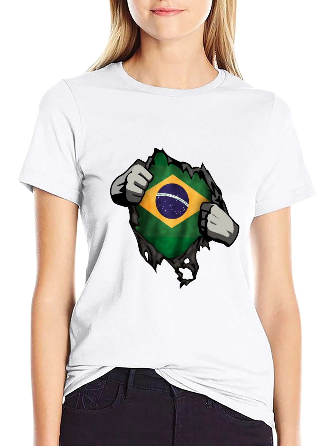 Brazilian Flag Ripped T-Shirt - Patriot Pride