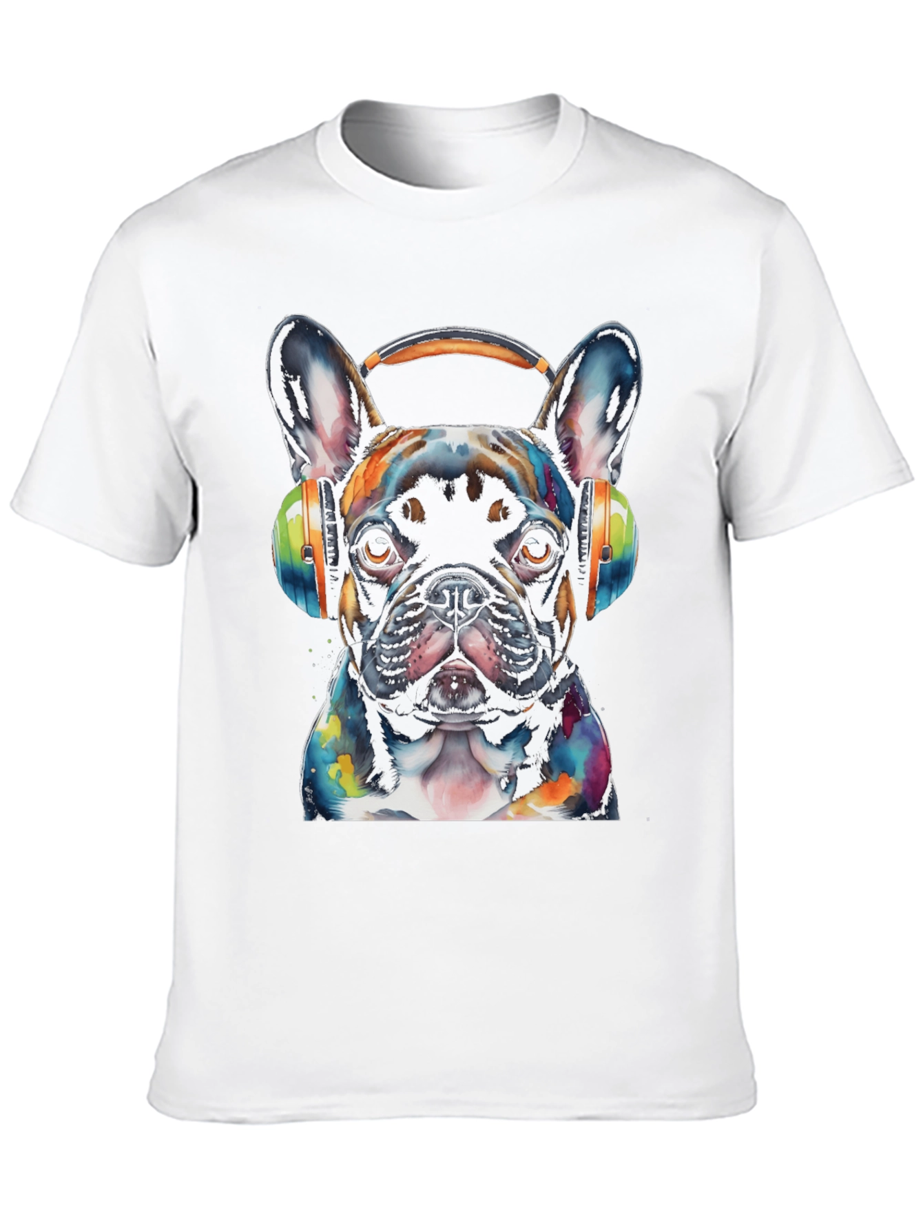 Dog with Headphones T-Shirt - Artistic Puppy Design