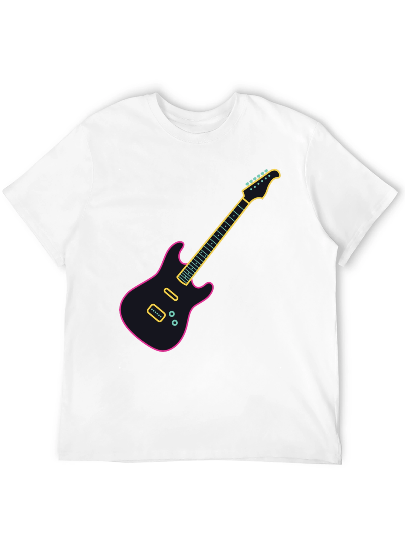 Neon Guitar Graphic Tee - Black
