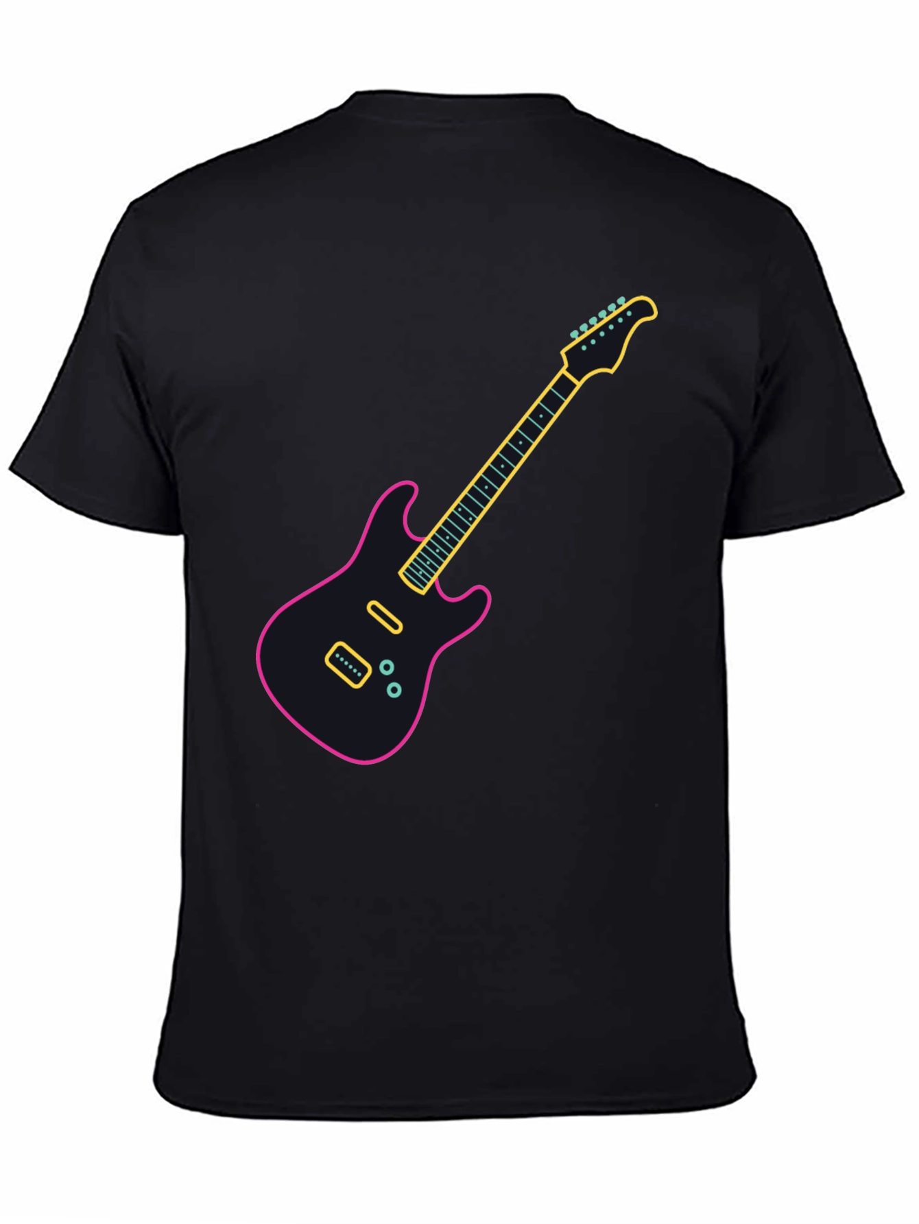 Neon Guitar Graphic Tee - Black