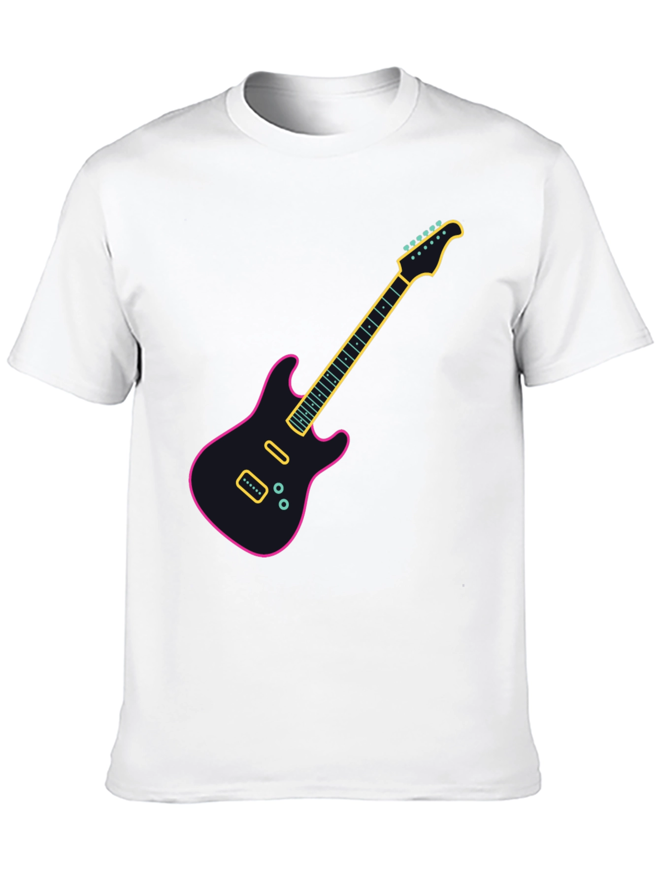 Neon Guitar Graphic Tee - Black