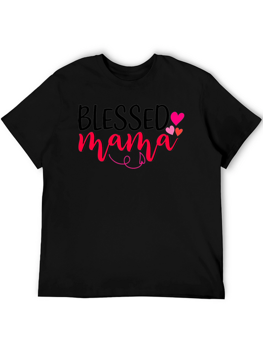 Blessed Mama Graphic Tee - Black Cotton Comfort Fit