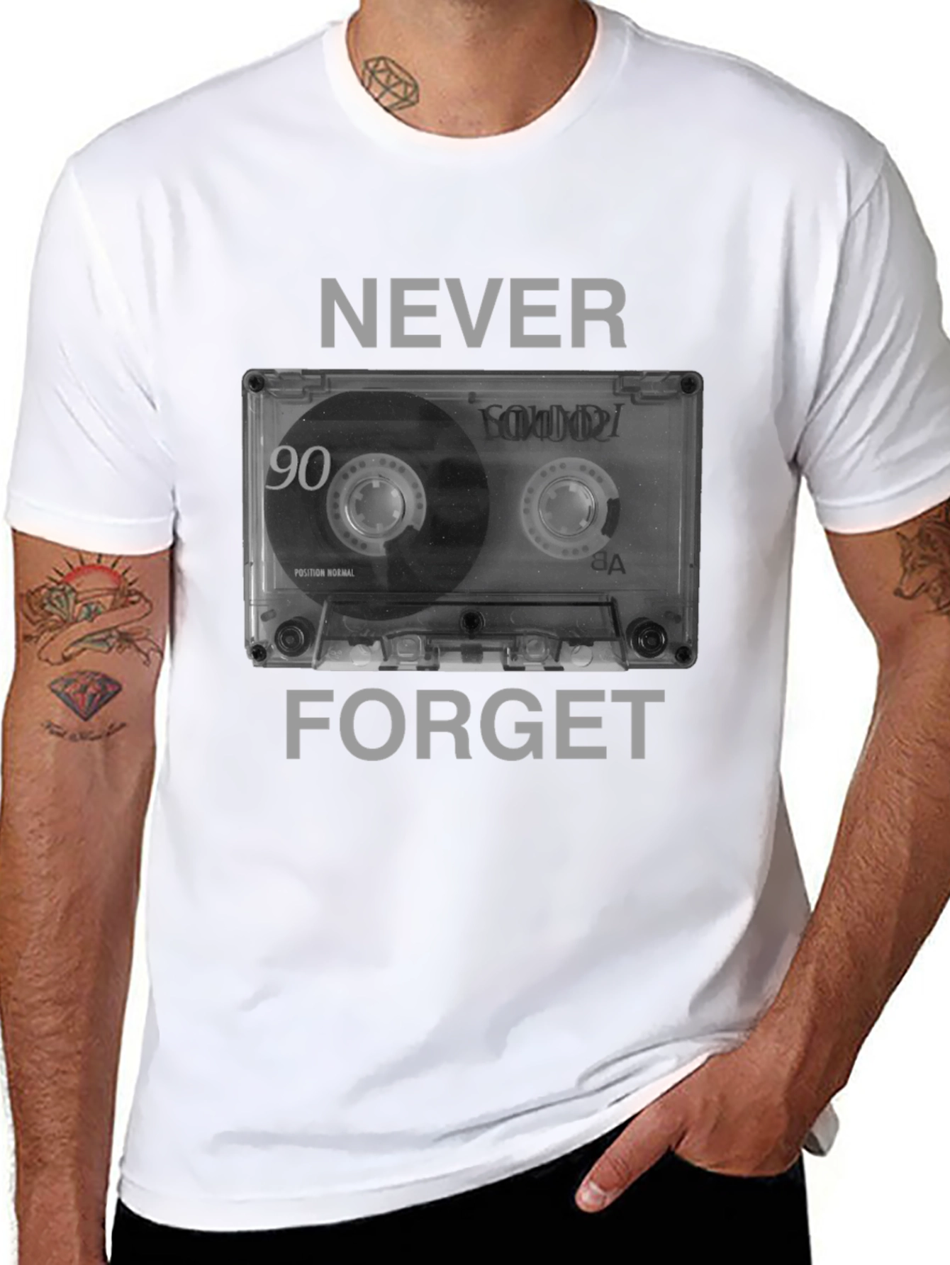 Never Forget Cassette Tape Graphic Tee