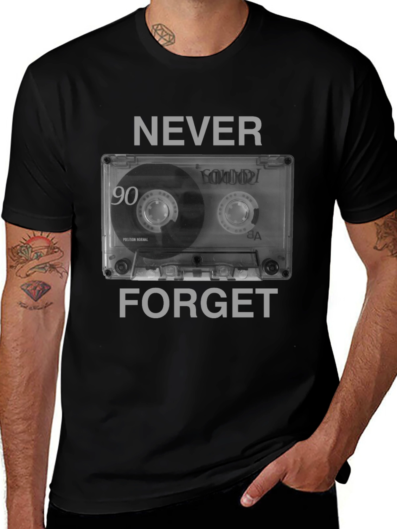 Never Forget Cassette Tape Graphic Tee