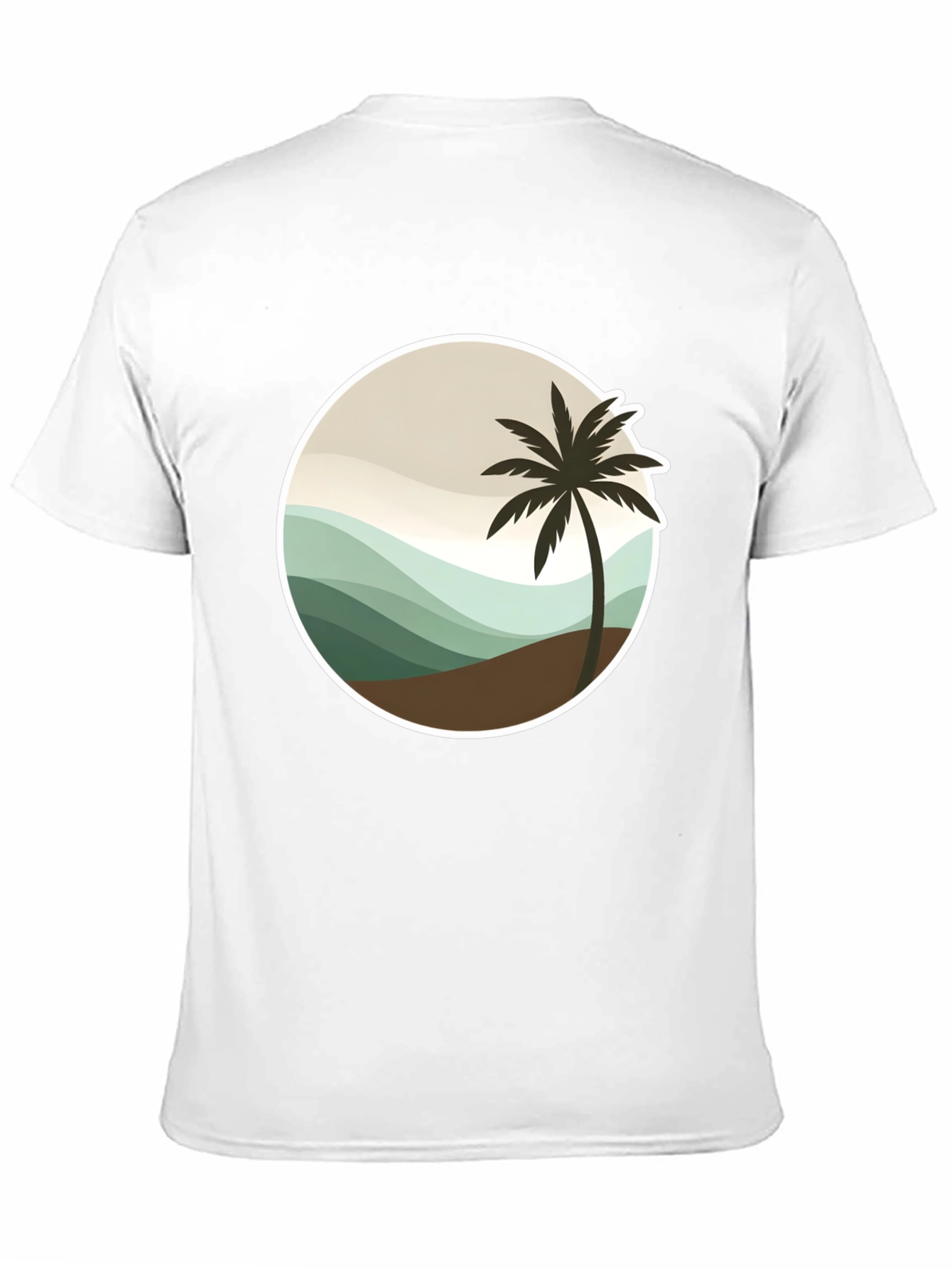 Tropical Palm Tree Graphic Tee - Black Casual T-Shirt