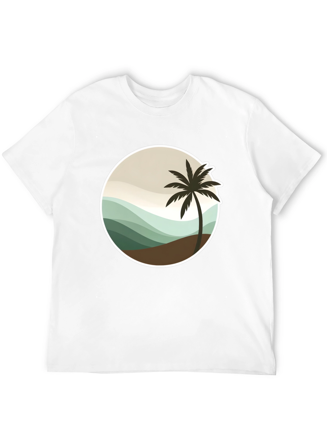 Tropical Palm Tree Graphic Tee - Black Casual T-Shirt