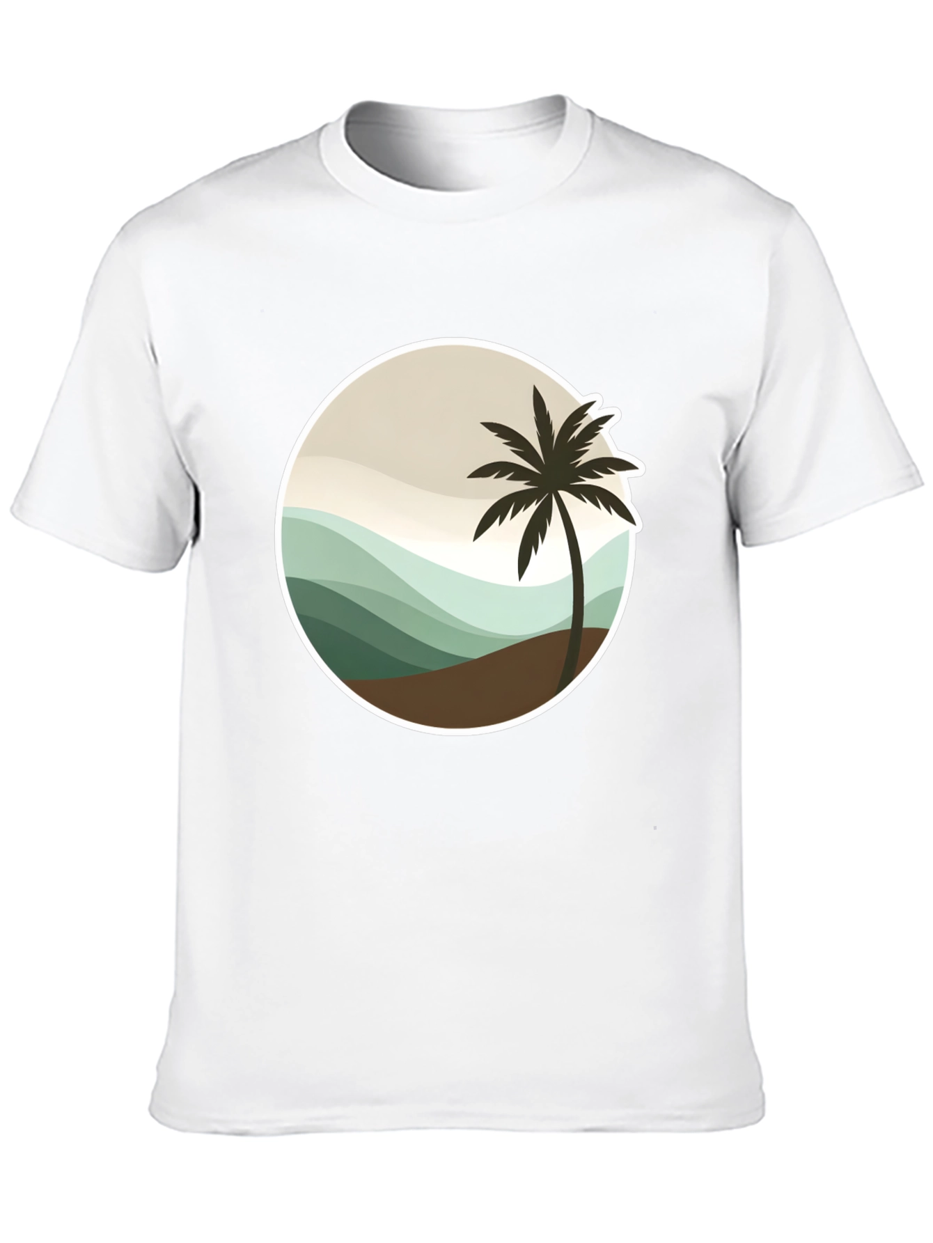 Tropical Palm Tree Graphic Tee - Black Casual T-Shirt