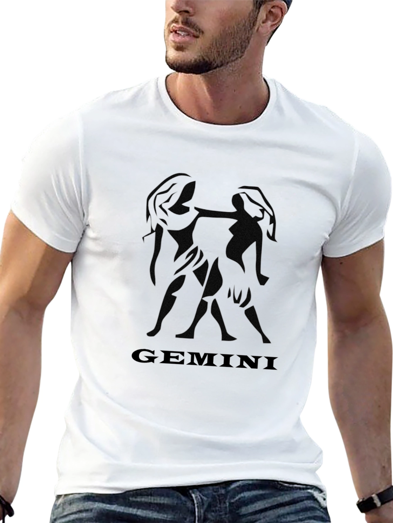 Gemini Zodiac Black Graphic Tee