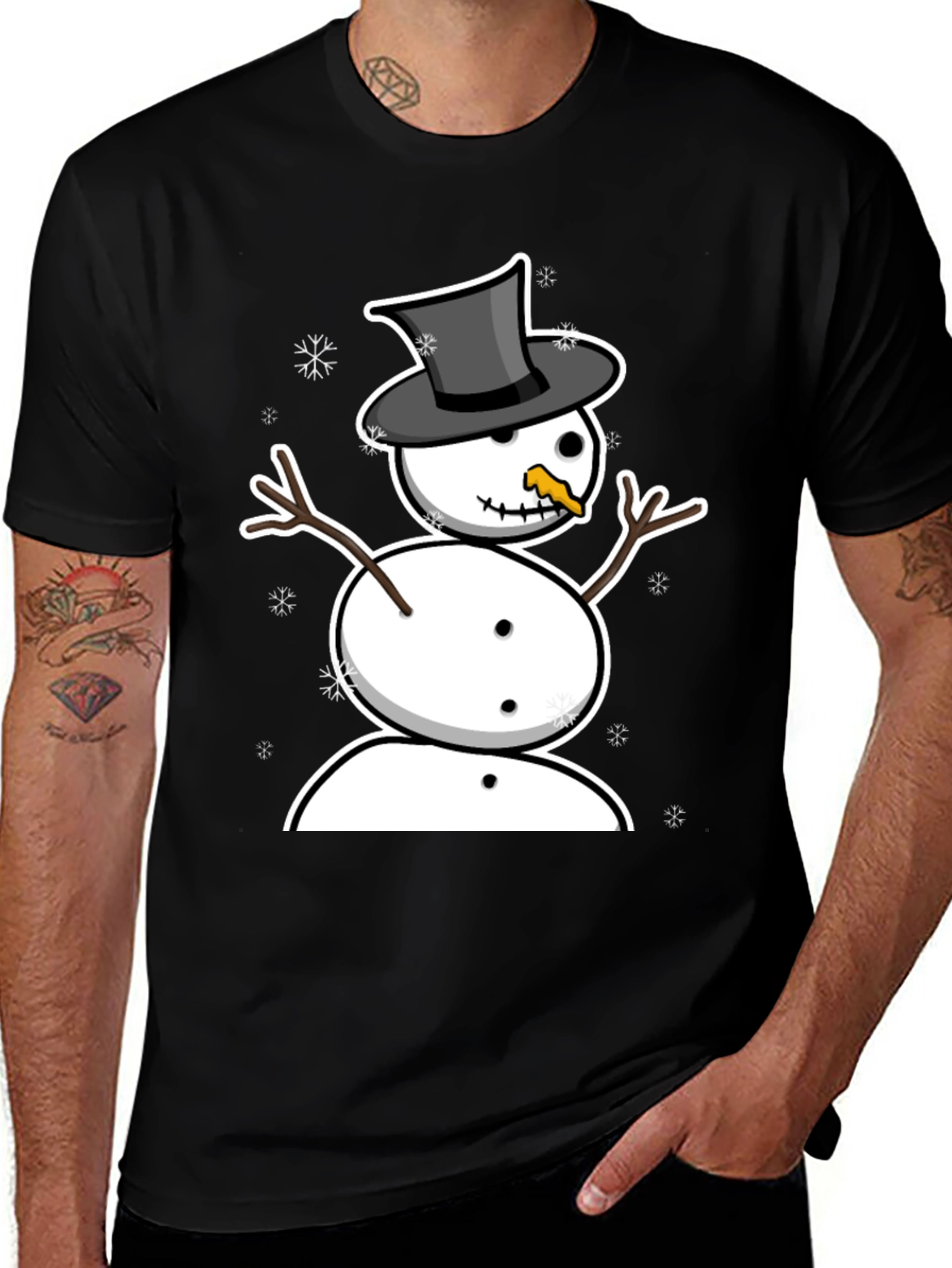 Snowman Graphic Tee - Winter Holiday Style