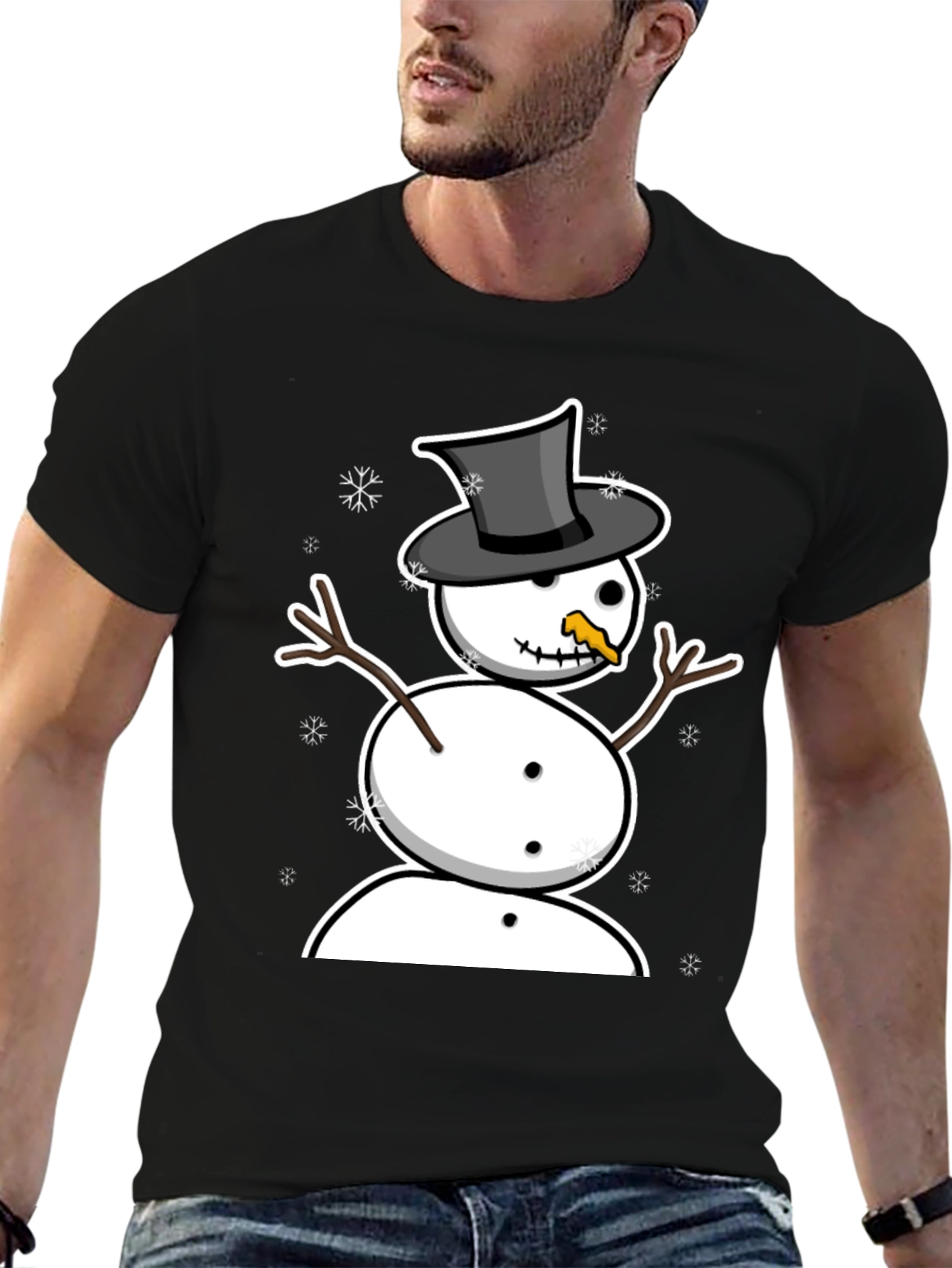 Snowman Graphic Tee - Winter Holiday Style