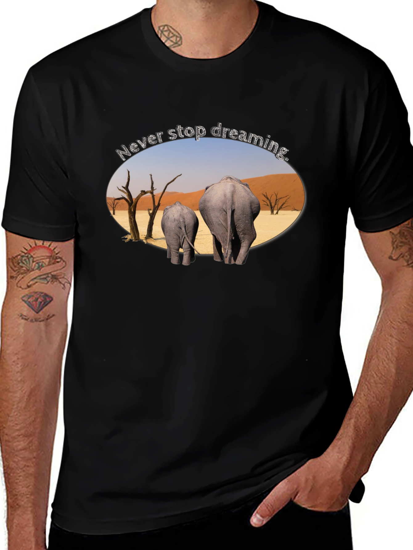 Never Stop Dreaming Elephant T-Shirt