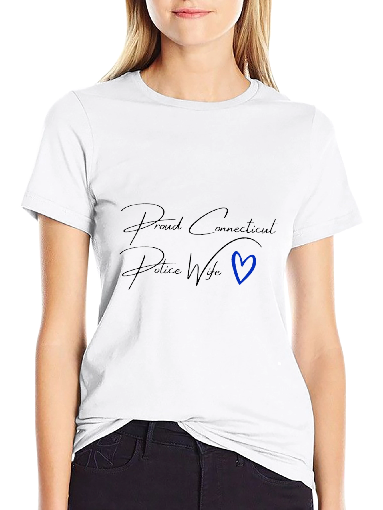 Proud Connecticut Police Wife Graphic Tee