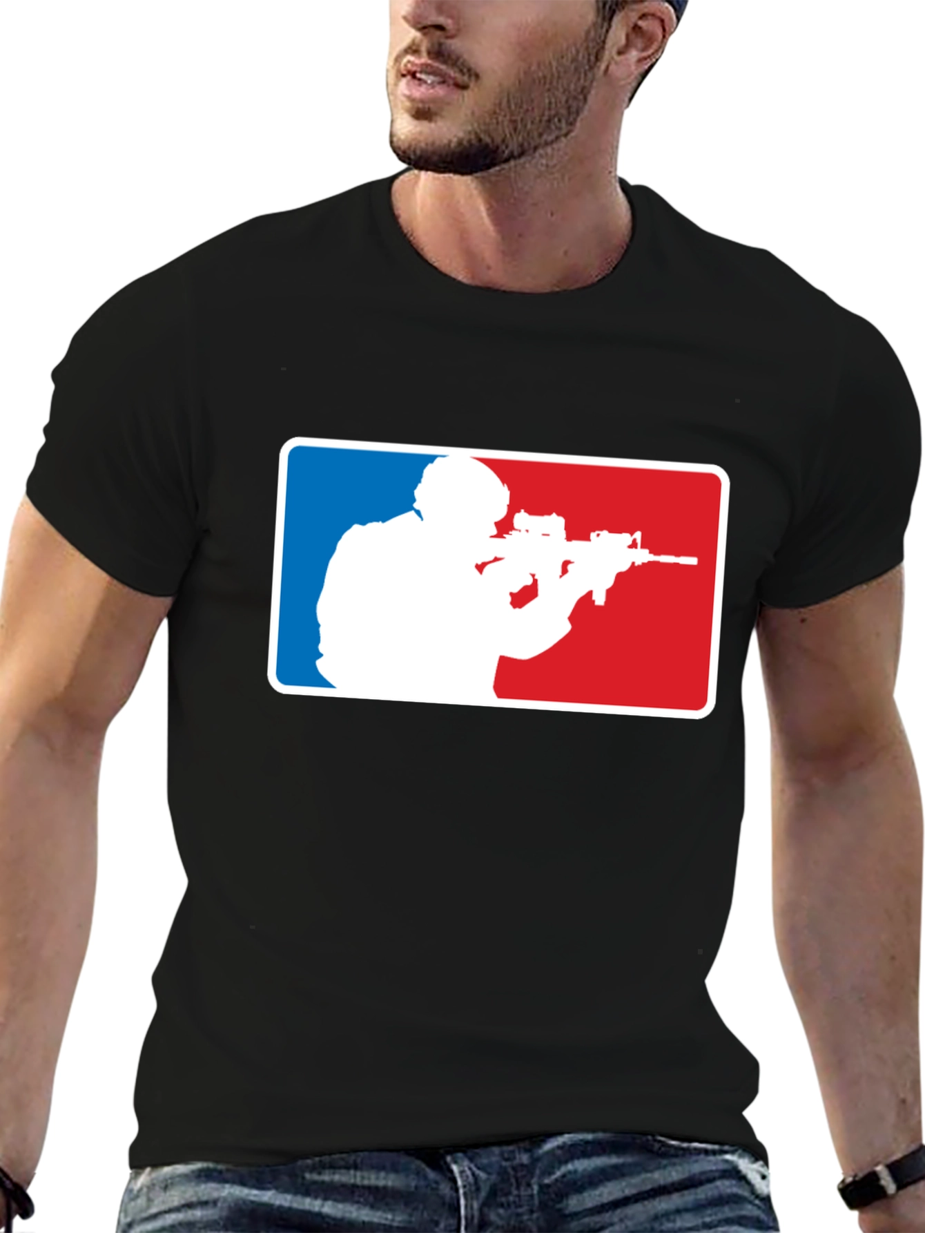 Tactical Shooter Graphic T-Shirt - Black