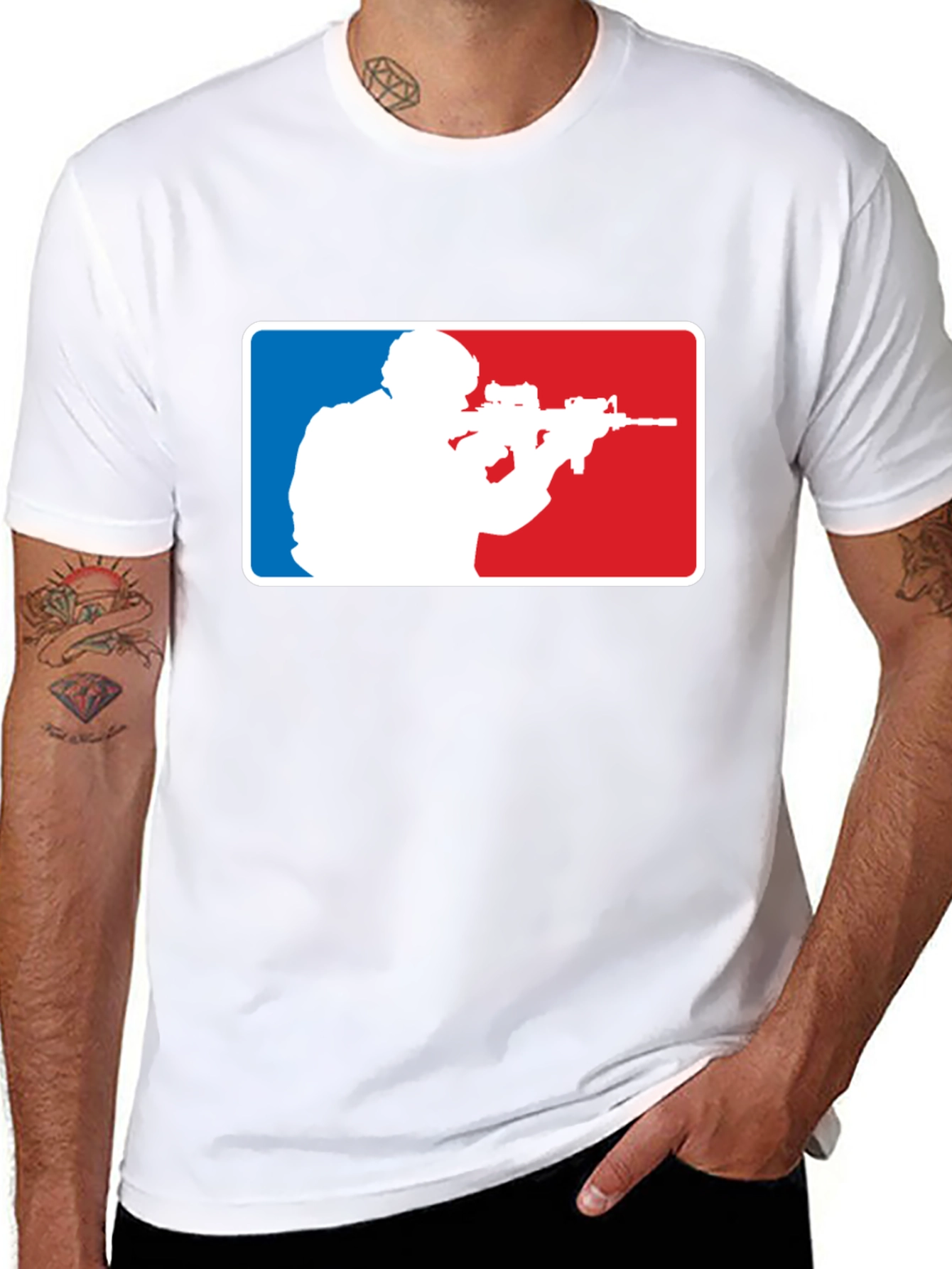 Tactical Shooter Graphic T-Shirt - Black