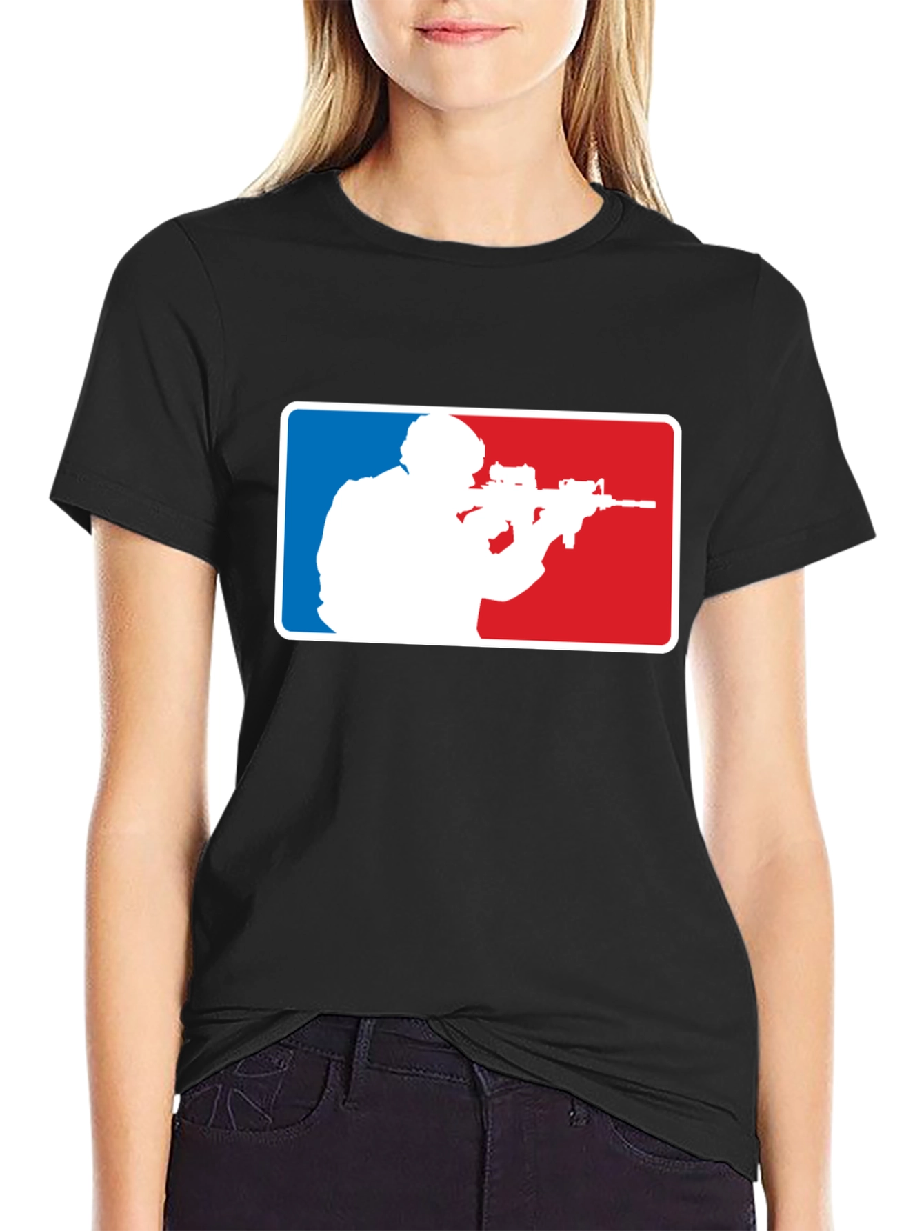 Tactical Shooter Graphic T-Shirt - Black