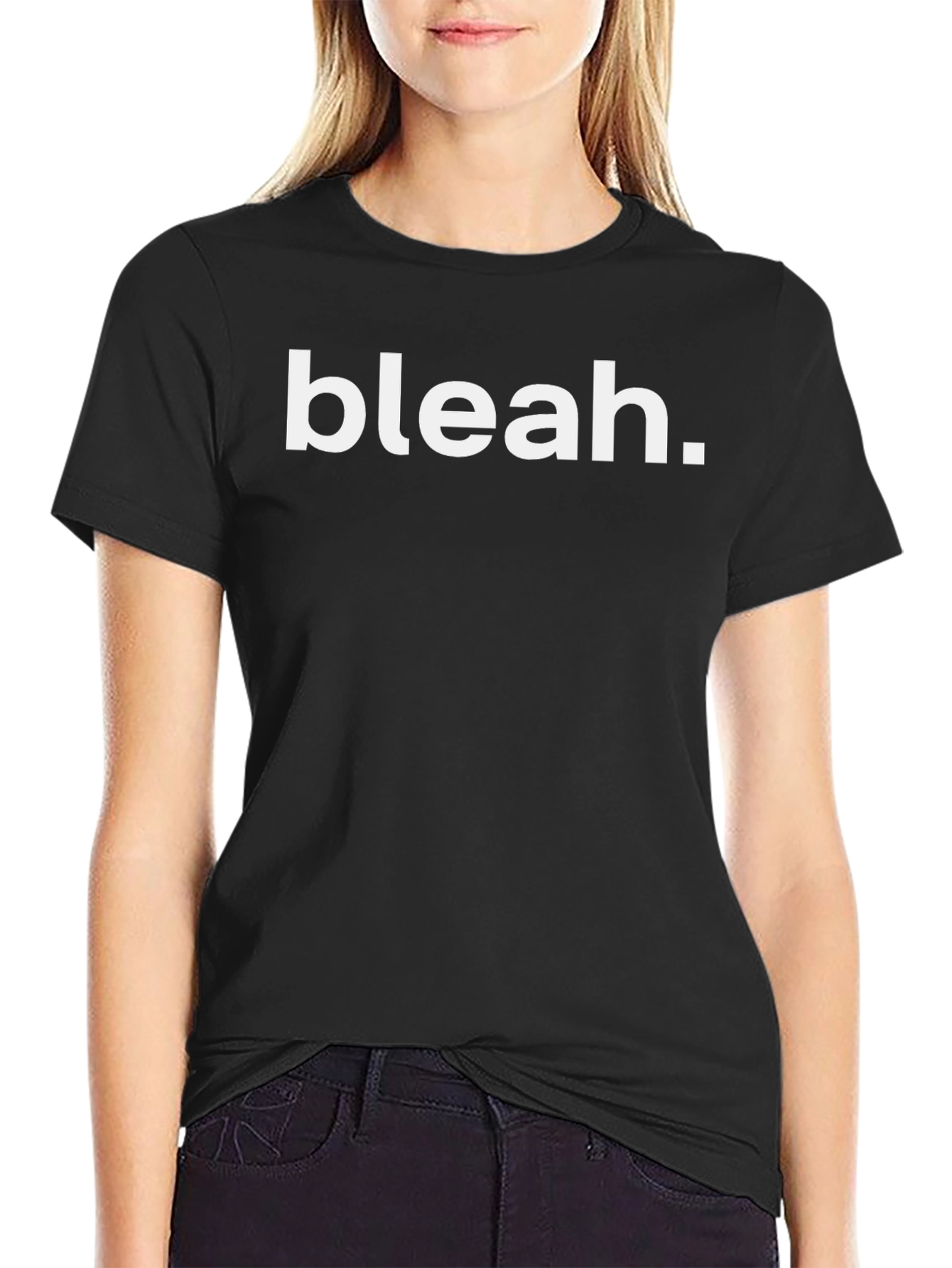Bleah Funny Graphic Tee - Black Cotton Casual T-Shirt