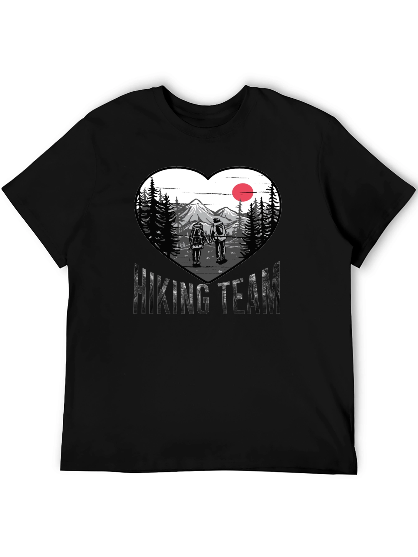 Hiking Team Heart Graphic Tee - Nature Lovers Shirt