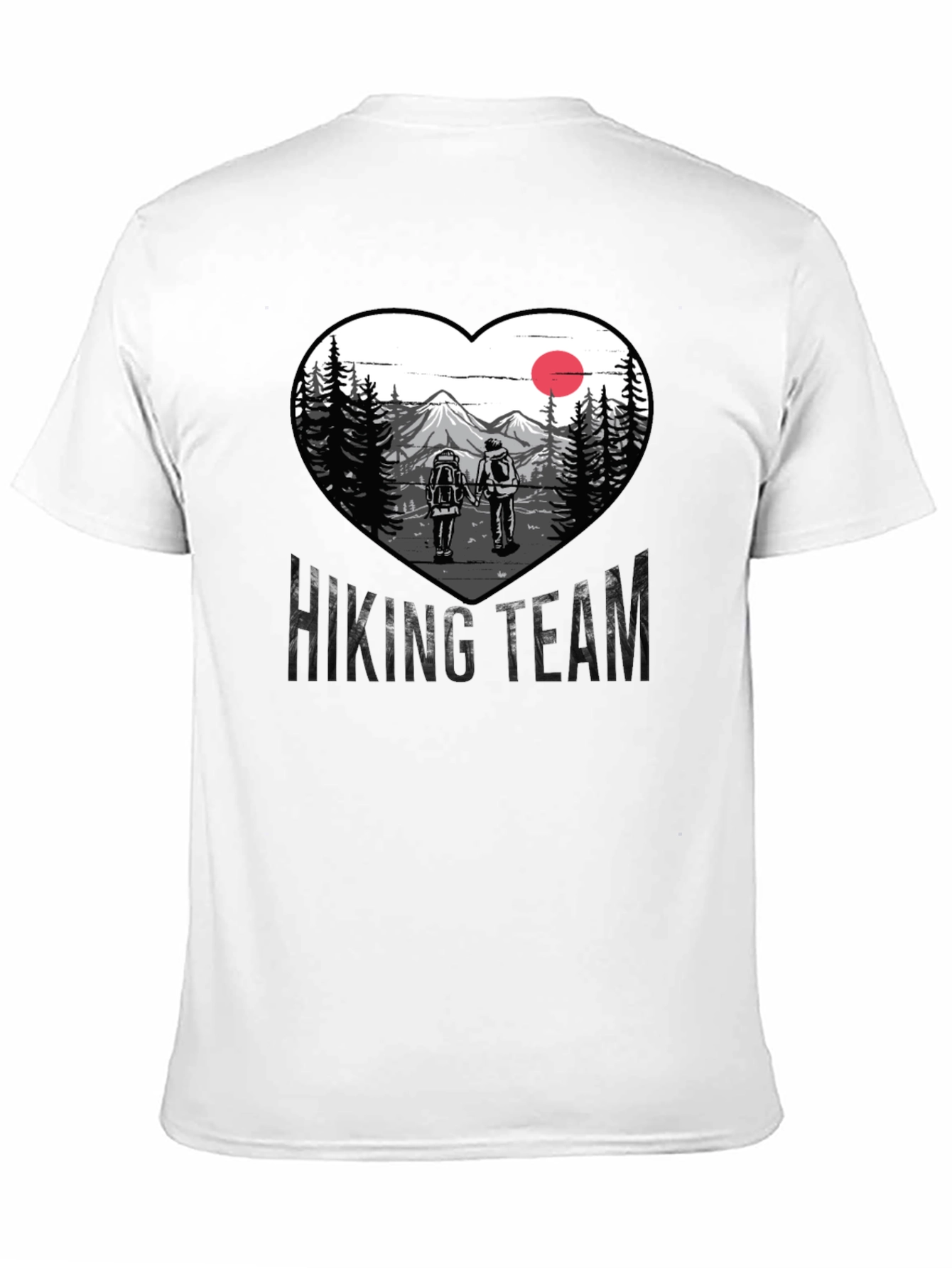 Hiking Team Heart Graphic Tee - Nature Lovers Shirt