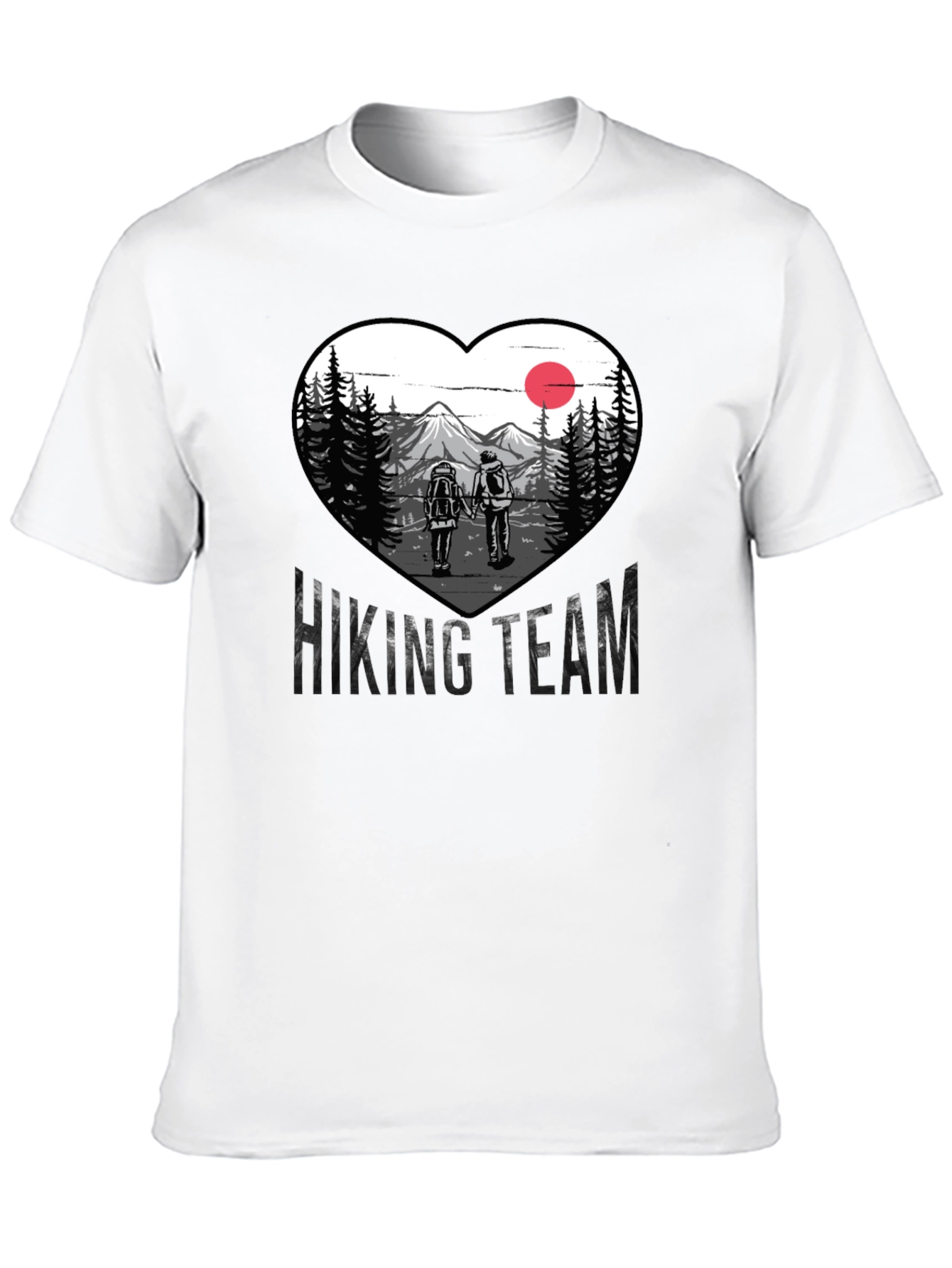 Hiking Team Heart Graphic Tee - Nature Lovers Shirt