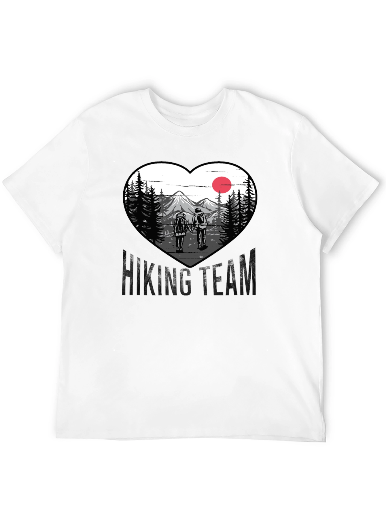 Hiking Team Heart Graphic Tee - Nature Lovers Shirt