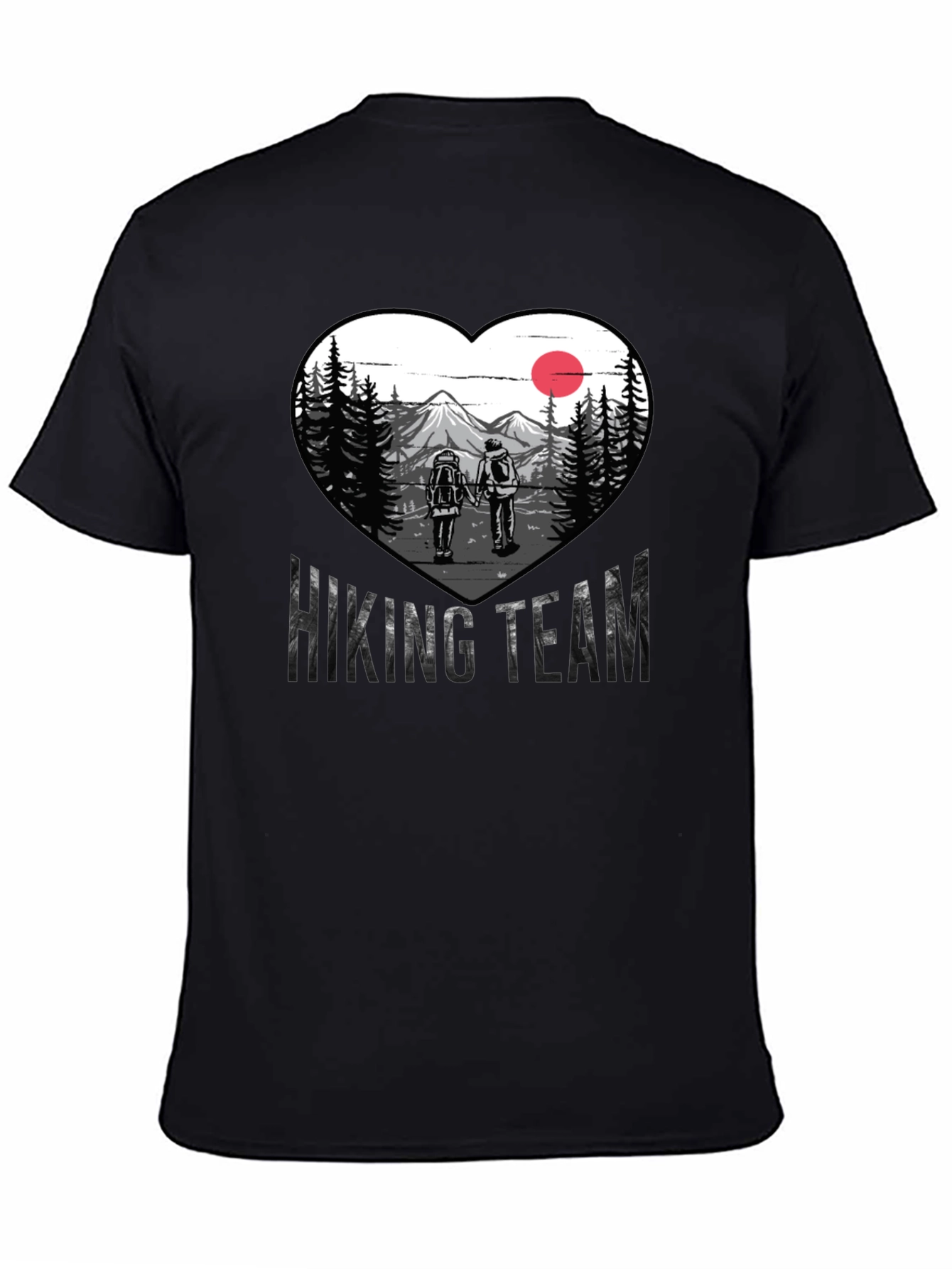 Hiking Team Heart Graphic Tee - Nature Lovers Shirt