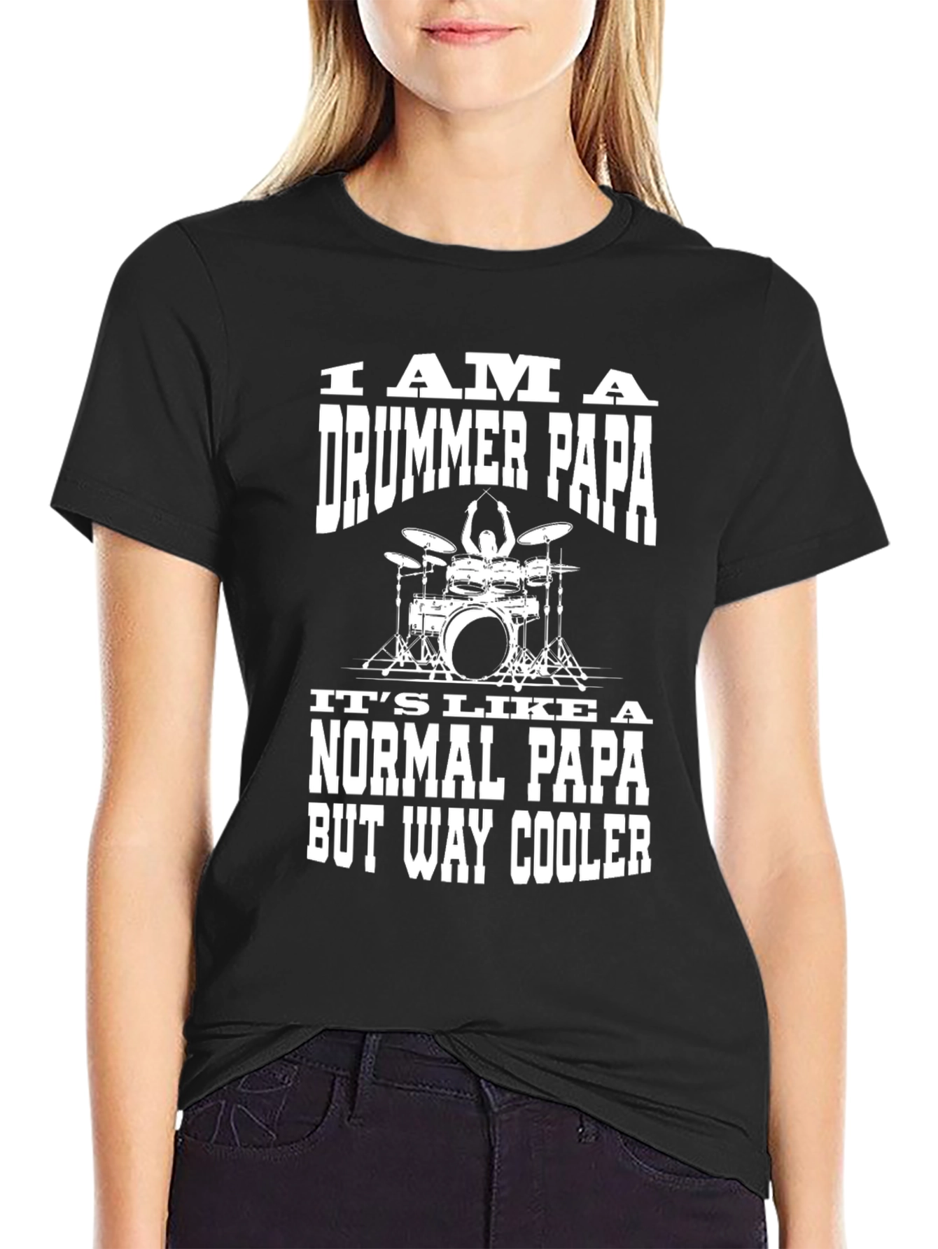 Drummer Papa T-Shirt - Cool Dad Edition