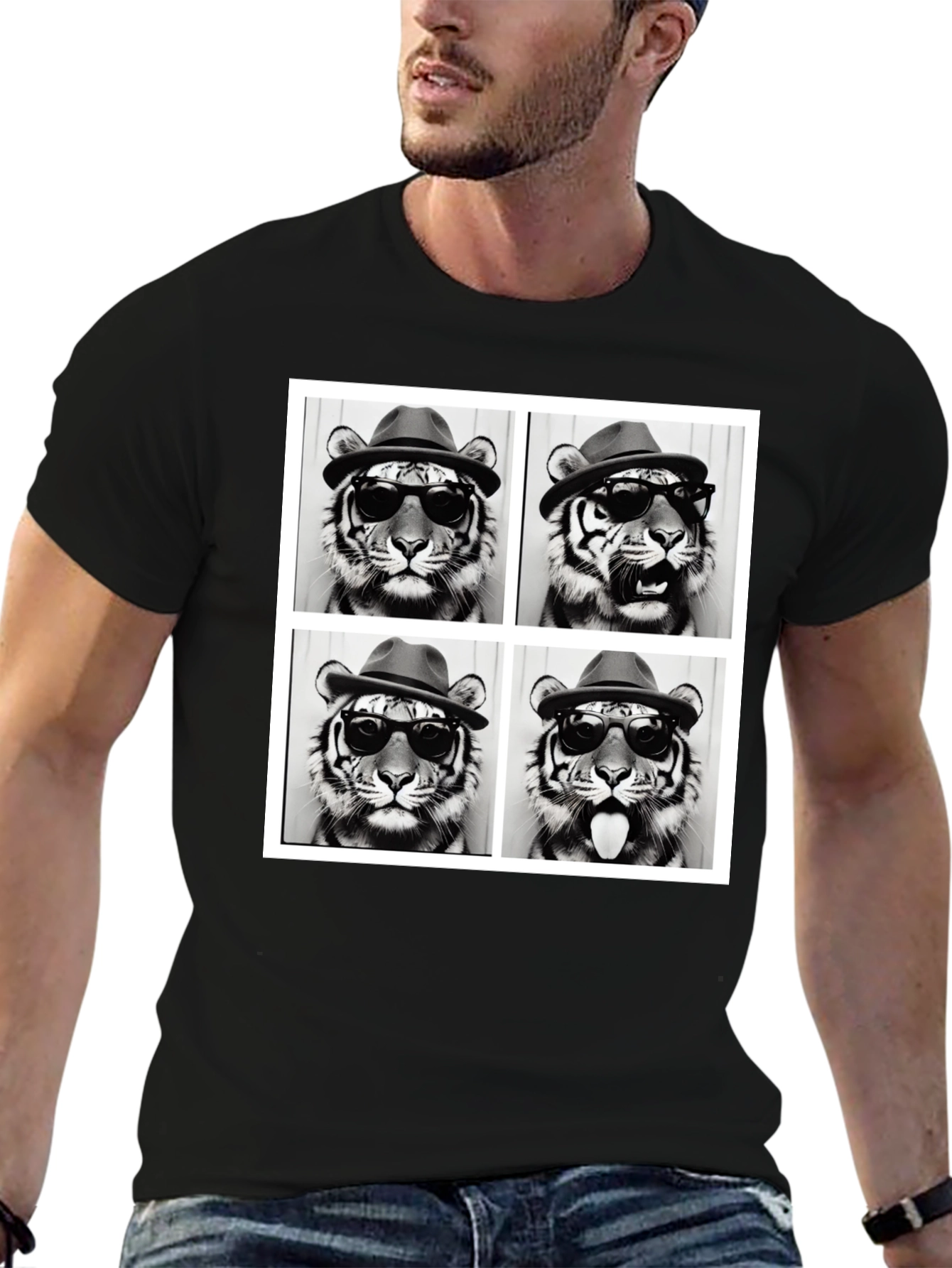 Tiger Collage Graphic Tee - Cool & Unique Style
