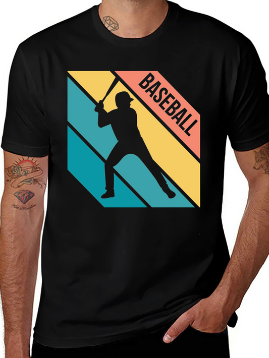 Baseball Silhouette Retro Graphic Tee