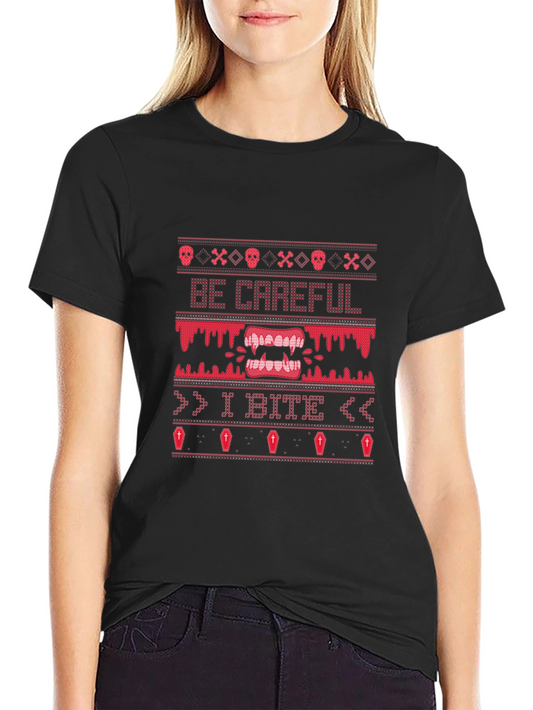 Be Careful I Bite Halloween Graphic Tee