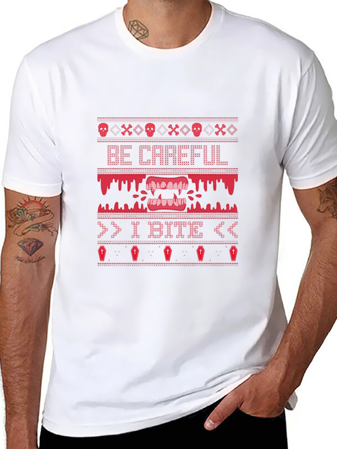 Be Careful I Bite Halloween Graphic Tee