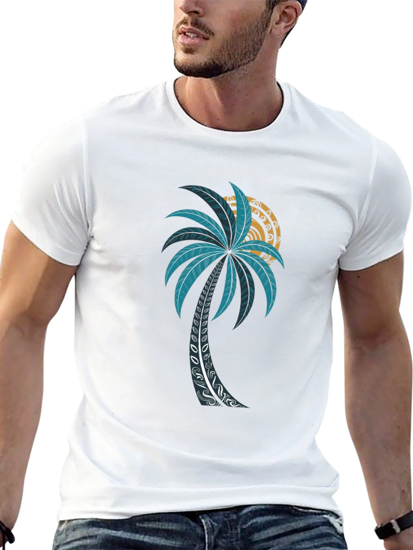 Palm Tree Graphic T-Shirt - Island Vibes