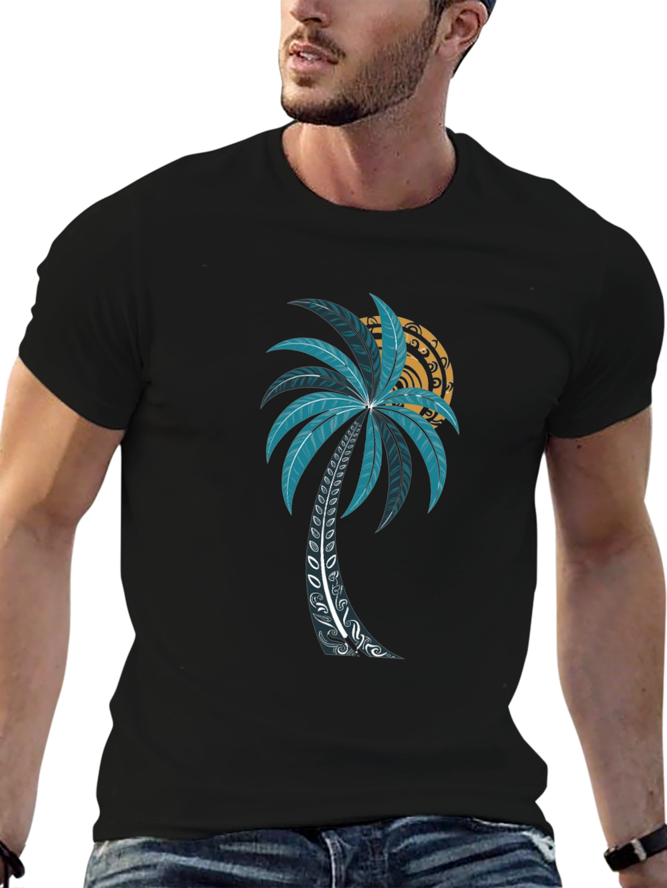 Palm Tree Graphic T-Shirt - Island Vibes
