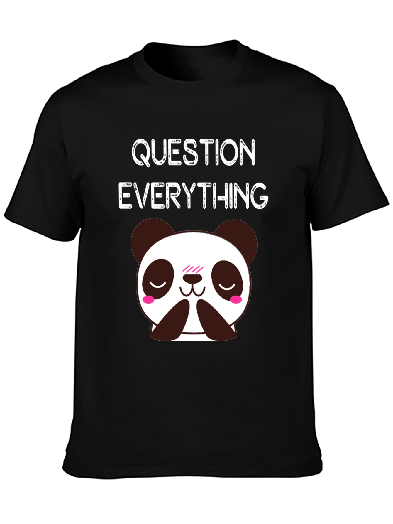 Question Everything Panda T-Shirt - Black