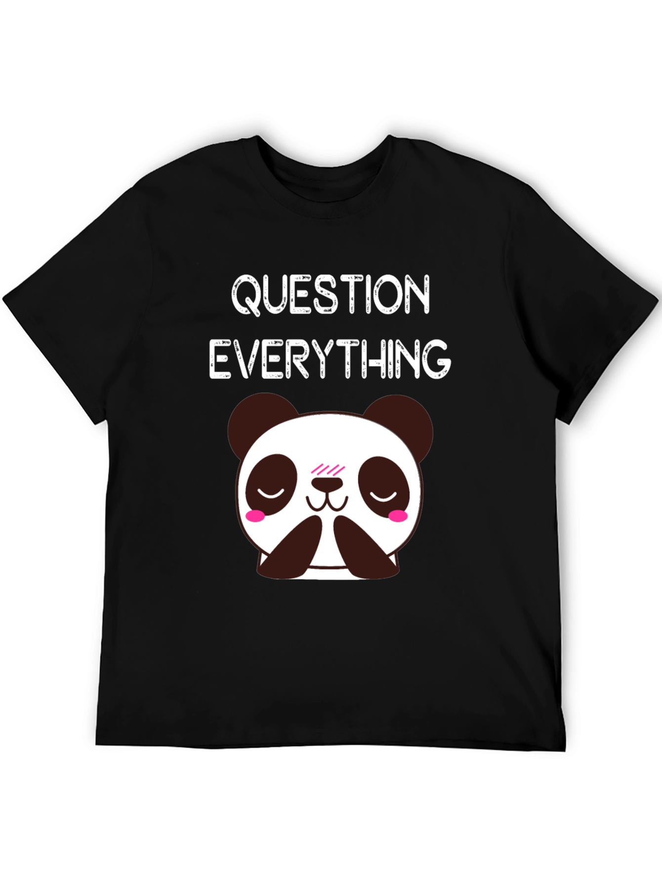 Question Everything Panda T-Shirt - Black