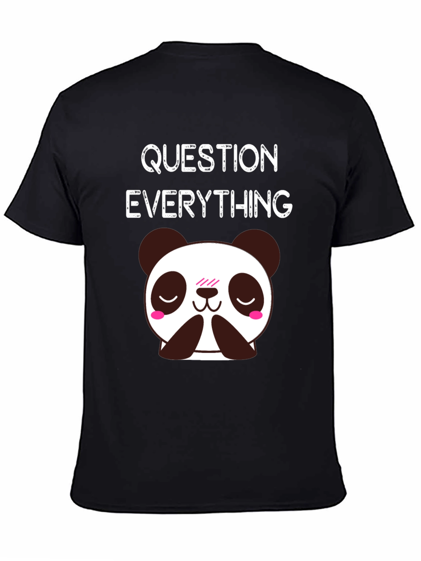 Question Everything Panda T-Shirt - Black