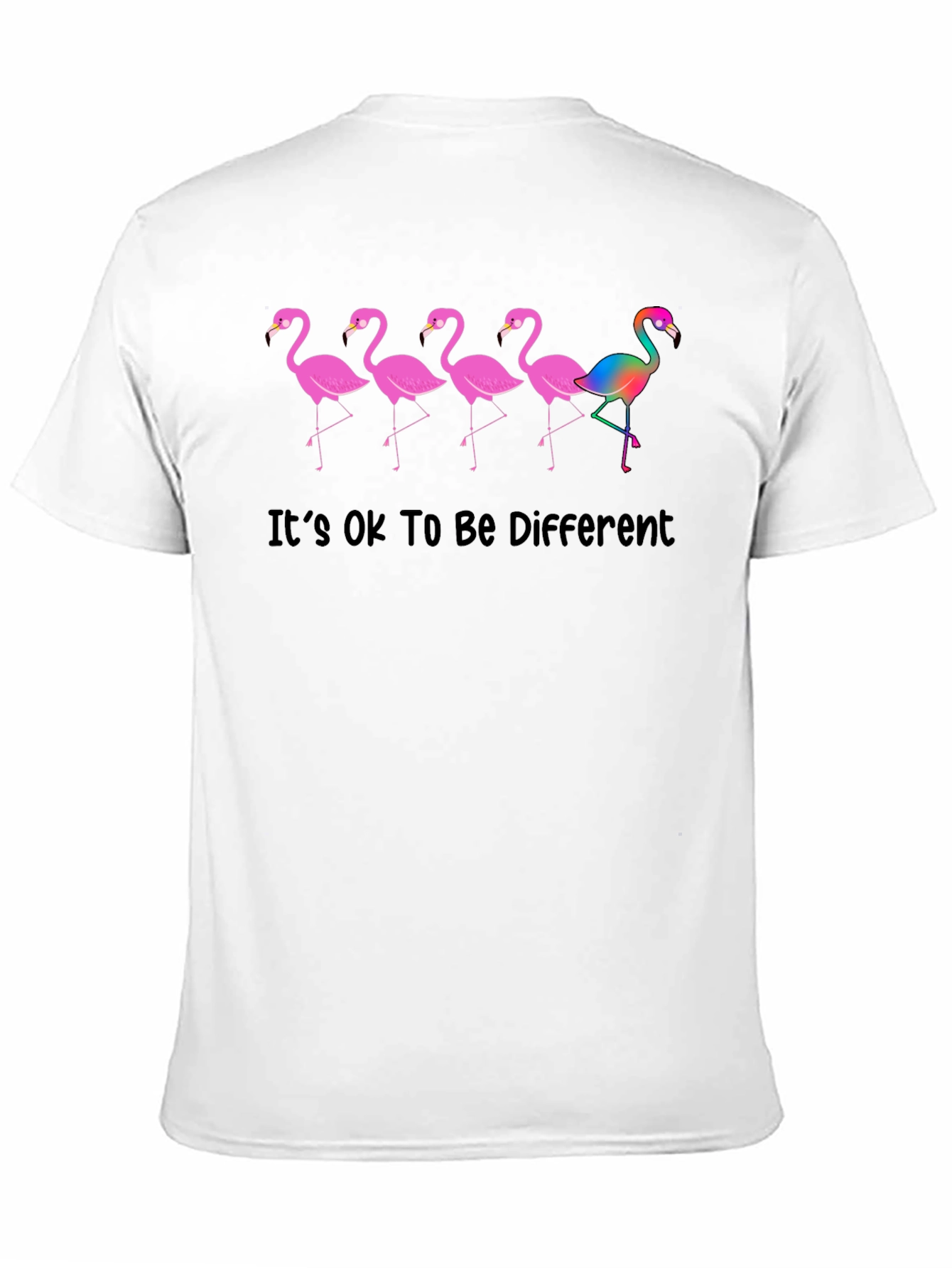 Be Different Flamingo Graphic Tee - Black Cotton