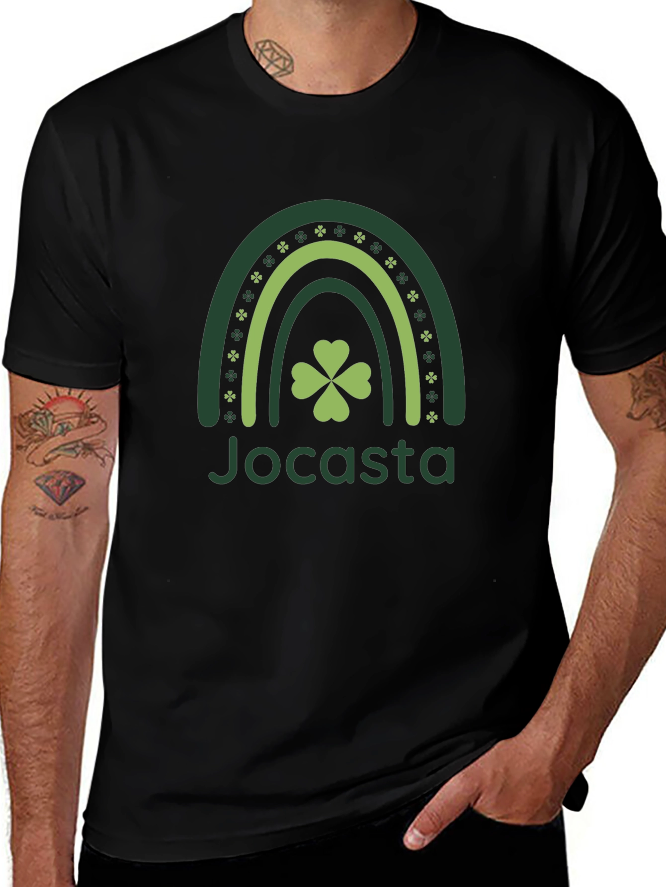 Jocasta St. Patricks Day Rainbow Clover T-Shirt
