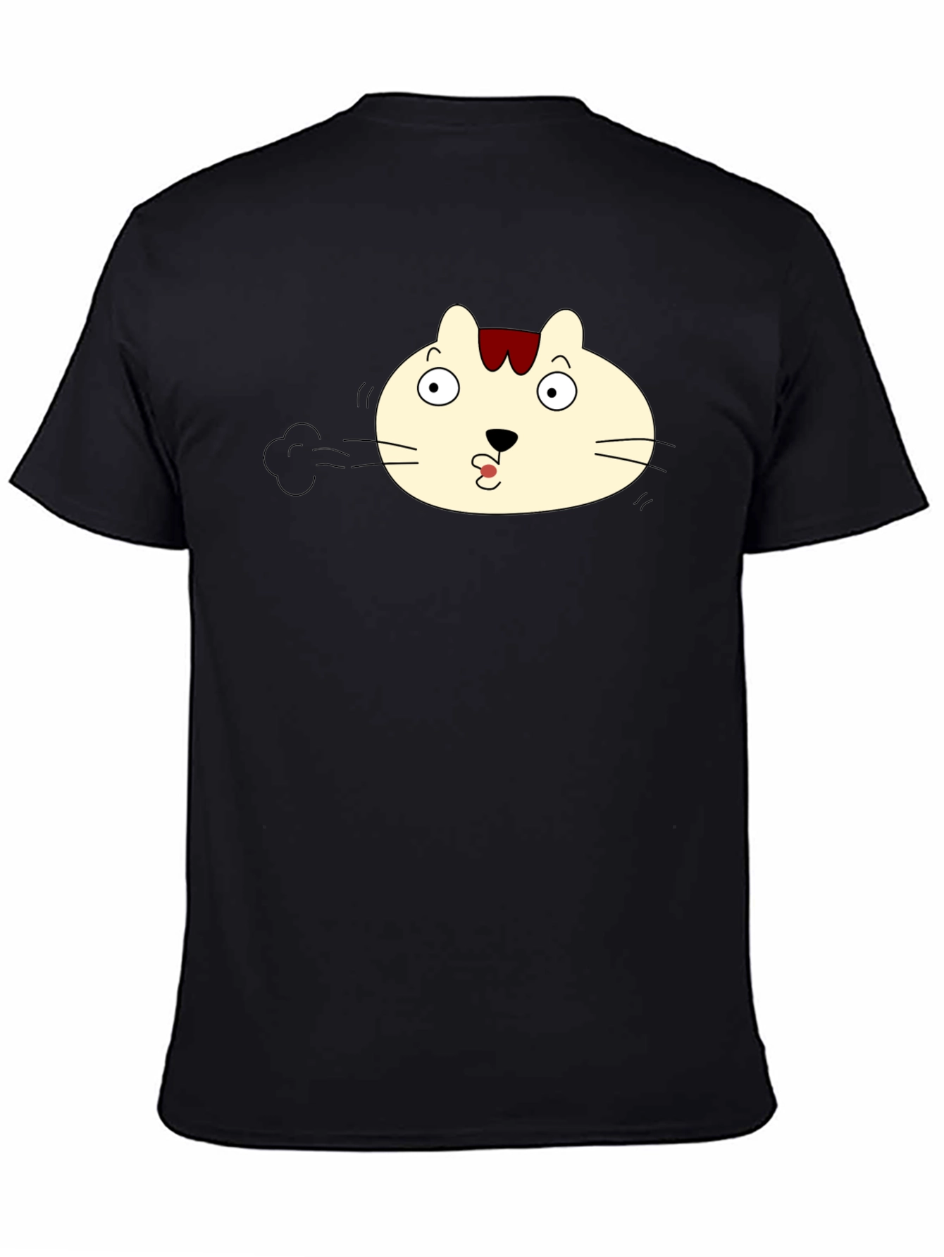 Funny Cat Face Black T-Shirt