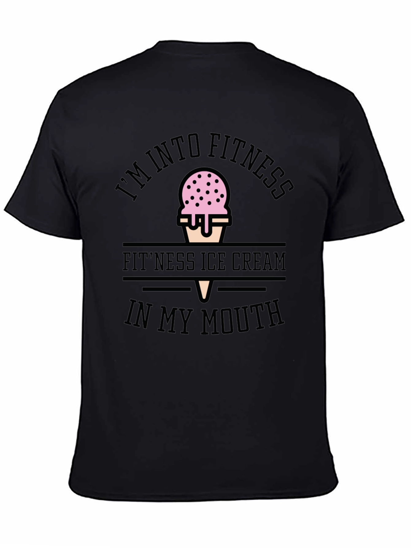 Fitness Ice Cream Black T-Shirt