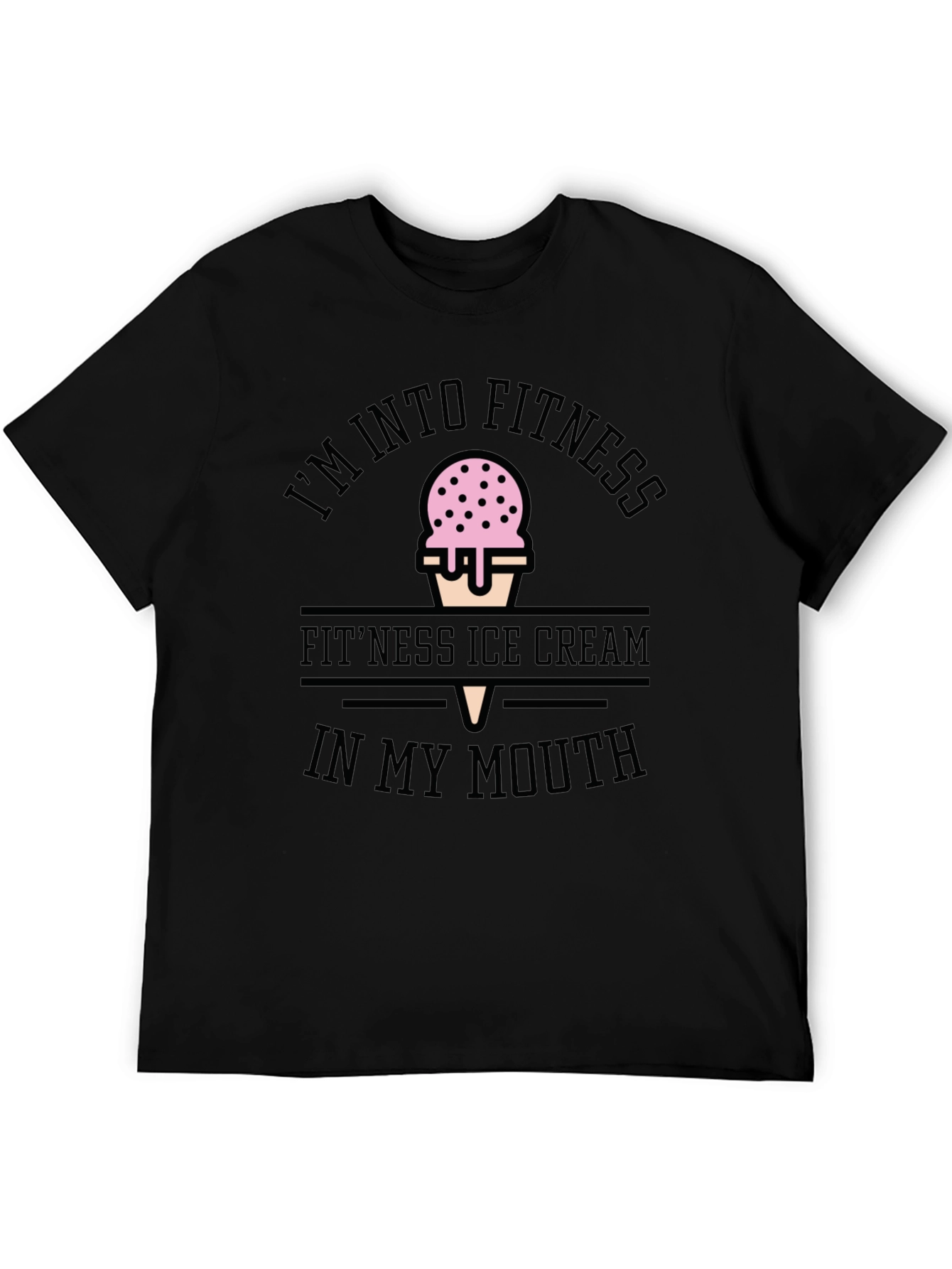 Fitness Ice Cream Black T-Shirt