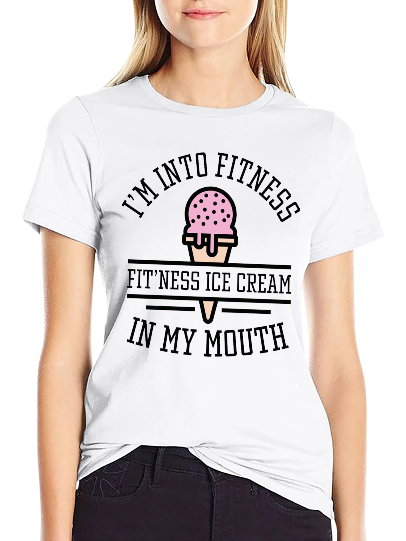 Fitness Ice Cream Black T-Shirt