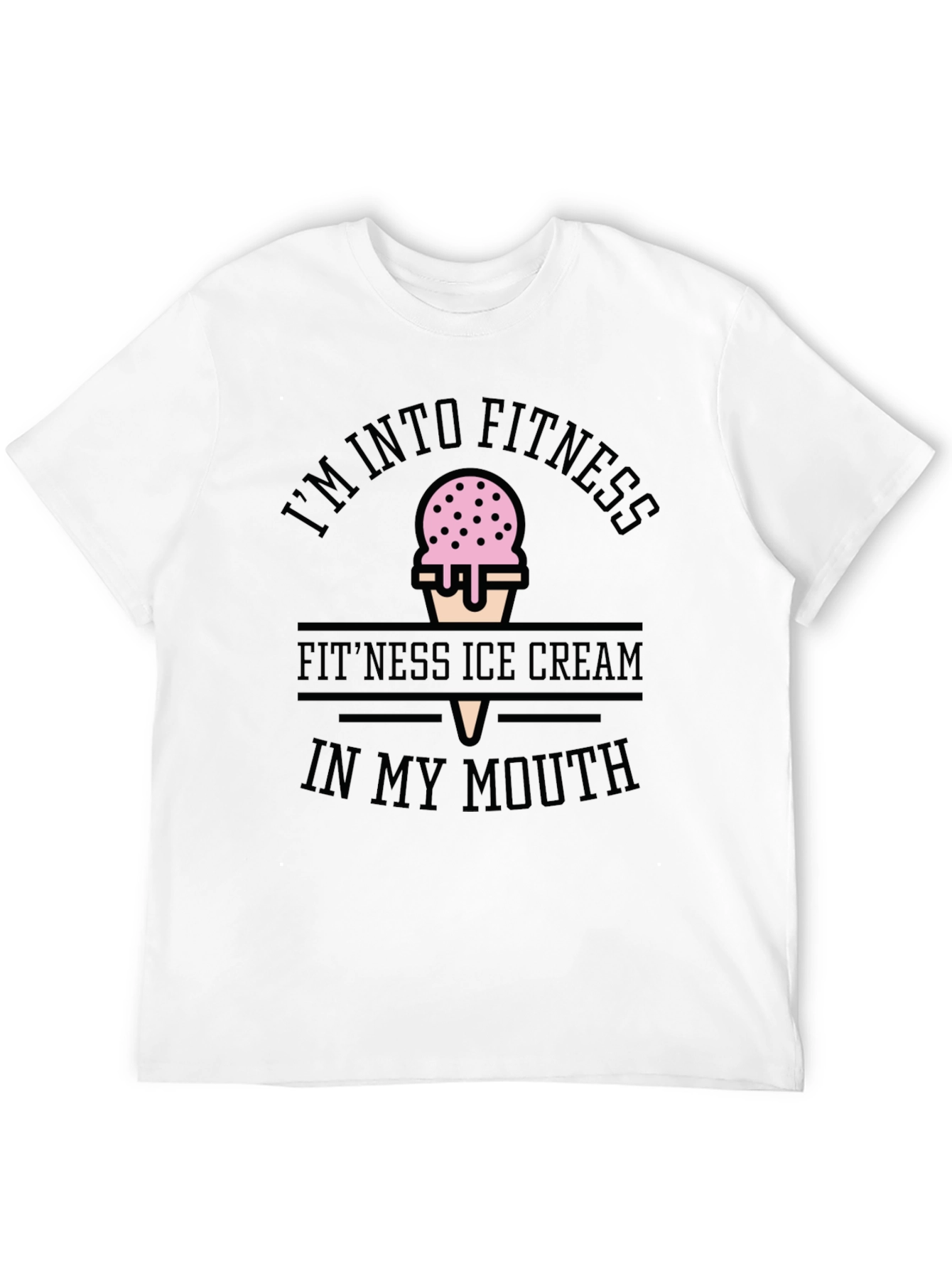 Fitness Ice Cream Black T-Shirt